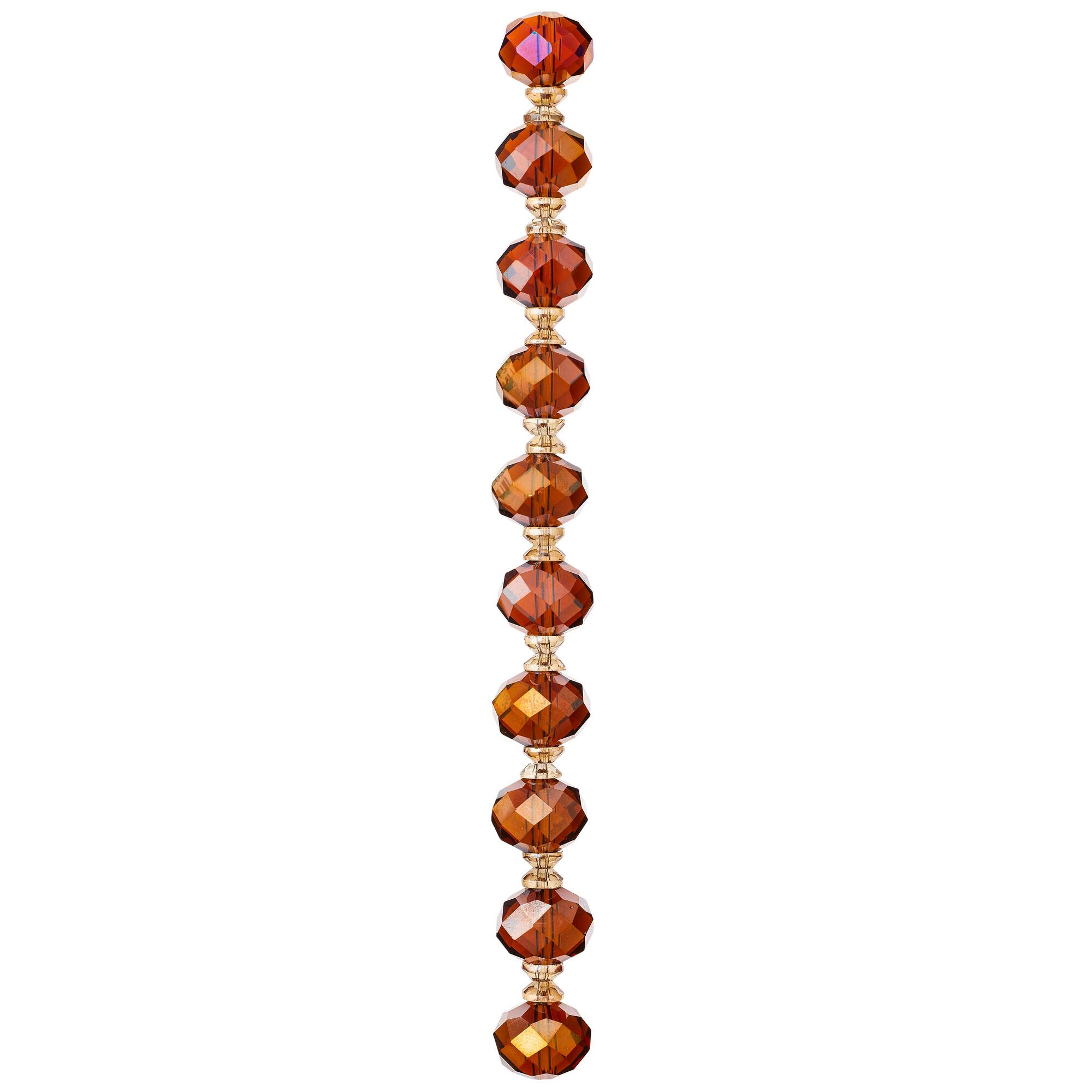 Amber Faceted Glass Rondelle Beads by Bead Landing™
